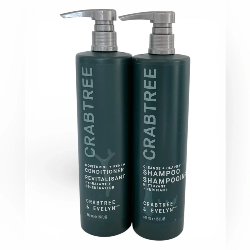 (2 Pack) CONDITIONER & SHAMPOO SET NEW CRABTREE & EVELYN - 15 fl.oz